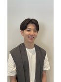 メンズ ハイライト×センターパート