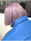 3074ピンクラベンダー寒色系カラーパールグレースローカラーボブ