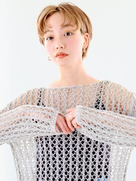 ヘアサロン ガリカ 表参道(hair salon Gallica) <SAKI>透け感ハイトーンベージュにセンターパートのこなれヘア