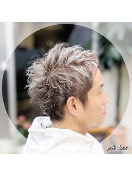 ピヴォヘアー(pivo hair) メンズカット メンズハイライト シルバーアッシュ