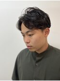 パーマ×センターパート