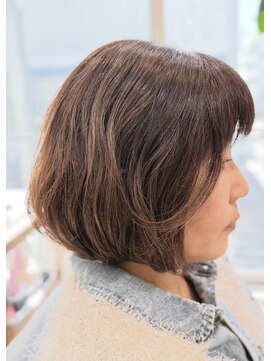 抜け感ショートボブ/低刺激白髪染め/ルビオナカラー