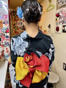 ヘアセットアップス(UP's) 『浴衣帯結びアレンジ♪お花』※希望の帯アレンジ追加料金