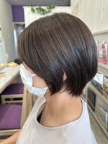 カットウェルズ ラブコオリヤマ 郡山店(Cut Well's Love Koriyama) ダークパープル/ナチュラルショート/ミルクブラウン/夏/郡山