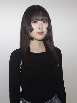 ハイブ 金沢(Hive) 10代20代ミディアムストレートレイヤーカットぷつっとカット