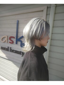 ヘアーアスクアドア(hair ask Adore) デザインカラー(シルバーウルフ)