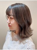 シアーカラーアッシュカラー大人ハイライトパツっとミディ/新宿