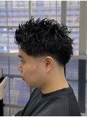 スパイキーショート×スキンフェード
