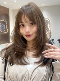 韓国ヘアーハッシュカットレイヤーカットベージュブリーチ無し