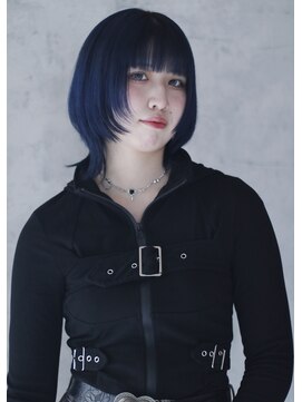ヘアーアトリエ ラフェル(hair atelier Rafel) ネイビーカラー×ウルフカット