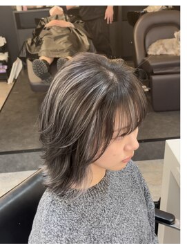 ブレンド 渋谷(BLend) マチルダボブ前髪ハイライトグレージュ