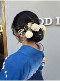 卒業式袴×和装シニヨンヘア