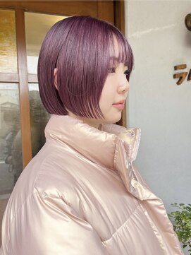 ラムネ パープルピンクとボブ。