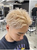 熊本メンズカラー ハイトーン スパイキー ブリーチ MEN'S HAIR