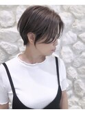 ＃耳掛けショート#ハンサムショート#アッシュ