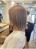 ミルクティベージュ×ボブ