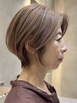 ソワネ 表参道(soigne) 表参道白髪ぼかし顔周りレイヤーくびれショートボブアッシュ40代