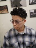 ツイストパーマ テーパーフェード メンズカット