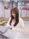 レイヤーカット×ミルクティーベージュ