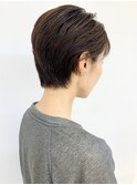 大人可愛い☆丸みハンサムショート/アッシュグレージュ/30代40代
