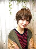 大人可愛いショート/20代30代40代/江渡裕司/ナチュラルパーマ