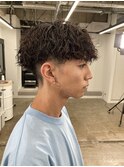 ツイストスパイラルパーマ刈り上げツーブロックメンズパーマ