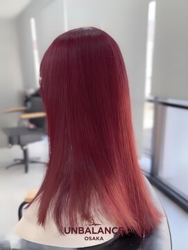 アンバランスオオサカ(UNBALANCE OSAKA) ★ピンク/レッド/小顔レイヤー/暖色/ハイトーンカラー【JUNYA】