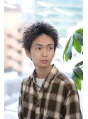 スパイキーショートパーマツイストスパイラルパーマツーブロック