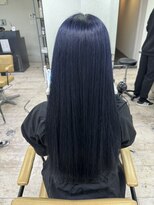 アジールヘア 所沢プロペ通り店(agir hair)&nbsp;ネビージュブルーブラック小顔ワンレンロングケアブリーチ所沢