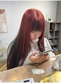レッドカラー/アンブレラカラー/デザインカラー/ロングヘア