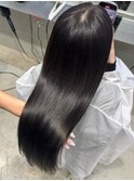 オリーブグレージュ、透明感カラー、ブリーチなし