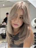 韓国ヘアーハッシュカットレイヤーカットハイライトカラー