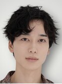 黒髪×アップバング×フェザーパーマ【表参道/メンズ/パーマ】
