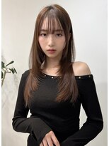 レミエ ダイカンヤマ(lemiie) 冬のストレートハイレイヤー 柔らかいブラウンカラー