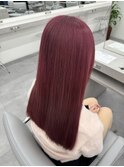 深みピンクの艶ロング