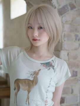 アグ ヘアー シフォン 淡路店(Agu hair chiffon) 《Agu hair》レイヤーカットミルクティー ブロンドハイトーン