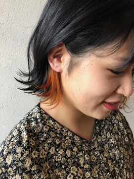 アコット(Acotto.) キャロットオレンジ インナーカラー デザインカラー 下北沢 Aya