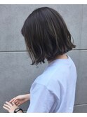 【 PRIOR 島田】切りっぱなしボブ グレージュハイライトボブ2