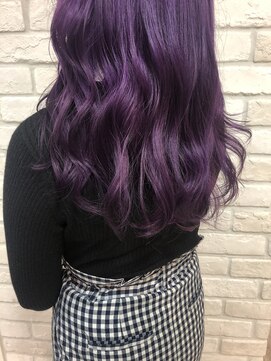 シュガー ヘアアンドネイル 仙台(SUGAR) 韓国風ダブルカラーケアブリーチレイヤー暖色パープル韓国