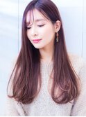 【シースルバング☆くすみカラー】ピンクブラウンピンクベージュ