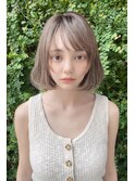 20代30代大人可愛いエアリーボブラベンダーベージュ透明感