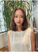 海外風レイヤーカット/酸性ストレート/ミルクティーベージュ