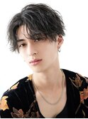 ツイストスパイラル波巻きスパイラルパーマセンターパートウルフ