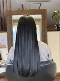 髪質改善☆大人可愛い透明黒髪暗髪×エアストレート
