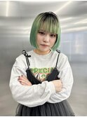 ミントグリーンブリーチダブルカラー