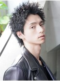 スーツ短髪ツーブロック束感モテる黒髪シークレットパーマ流行