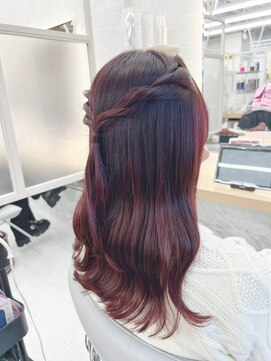 ユアーズヘア 新宿三丁目店(youres hair) 暖色×ハーフアップ