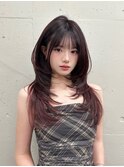 松尾菫菜/レイヤーカット/レッドカラー