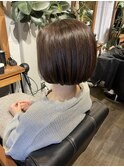 前下がりボブ×グレージュ
