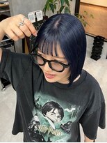 ニィー バイ ディコ(nii by Dico)&nbsp;ブルーカラー　ブリーチ　切っぱなしボブ